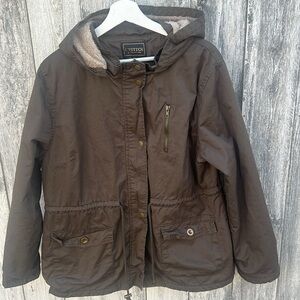 Utility Jacket army green, Size X Large adjustable waist (show 2xl but fit XL)